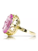 Or jaune 14 carats Améthyste Anneau Artisanat vintage vrc134y